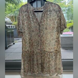 Sezane Lenitta botanic garden print dress US size 6/FR 38